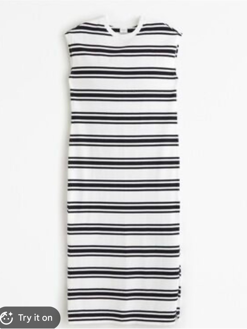 Abercrombie & Fitch Black & White Striped T-shirt Maxi Dress, Size Mtall, NWOT